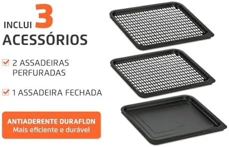 MONDIAL Fritadeira Air Fryer Forno Oven 12L, Preto/Inox, 2000W, 110V - AFON-12L-BI — foto 2